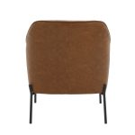 Daniella Black Metal Camel Faux Leather Contemporary Accent Chair