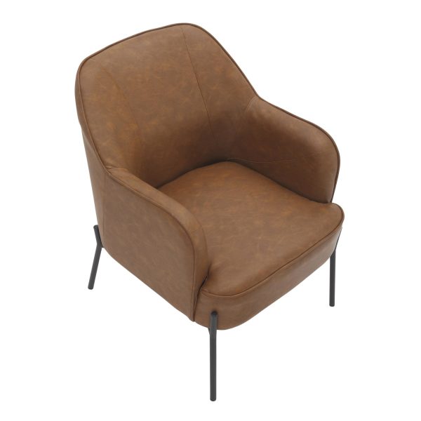 Daniella Black Metal Camel Faux Leather Contemporary Accent Chair 7