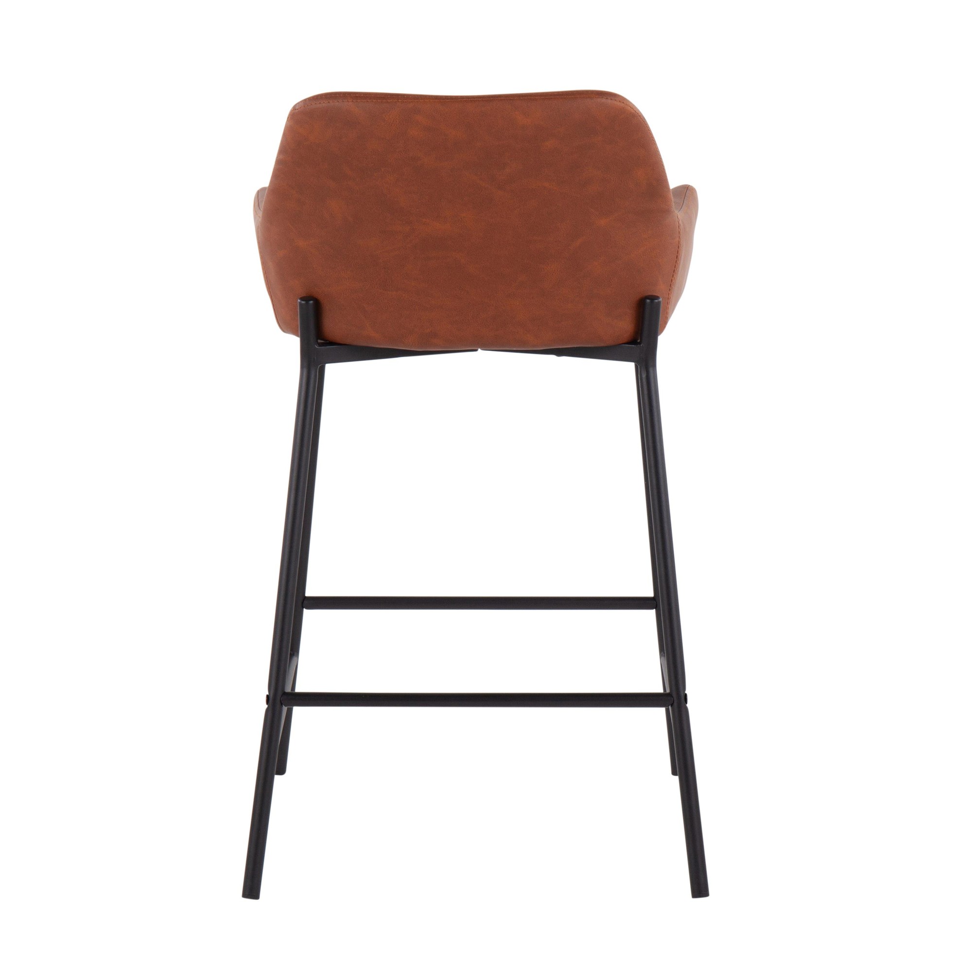 Daniella Black Metal Camel Faux Leather Counter Stools (Set of 2) 7 Daniella Black Metal Camel Faux Leather Counter Stools (Set of 2) - Image 7