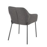 Daniella Black Metal Charcoal Fabric Contemporary Dining Chairs (Set of 2)