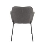 Daniella Black Metal Charcoal Fabric Contemporary Dining Chairs (Set of 2)