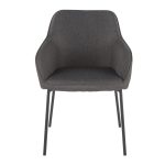 Daniella Black Metal Charcoal Fabric Contemporary Dining Chairs (Set of 2)