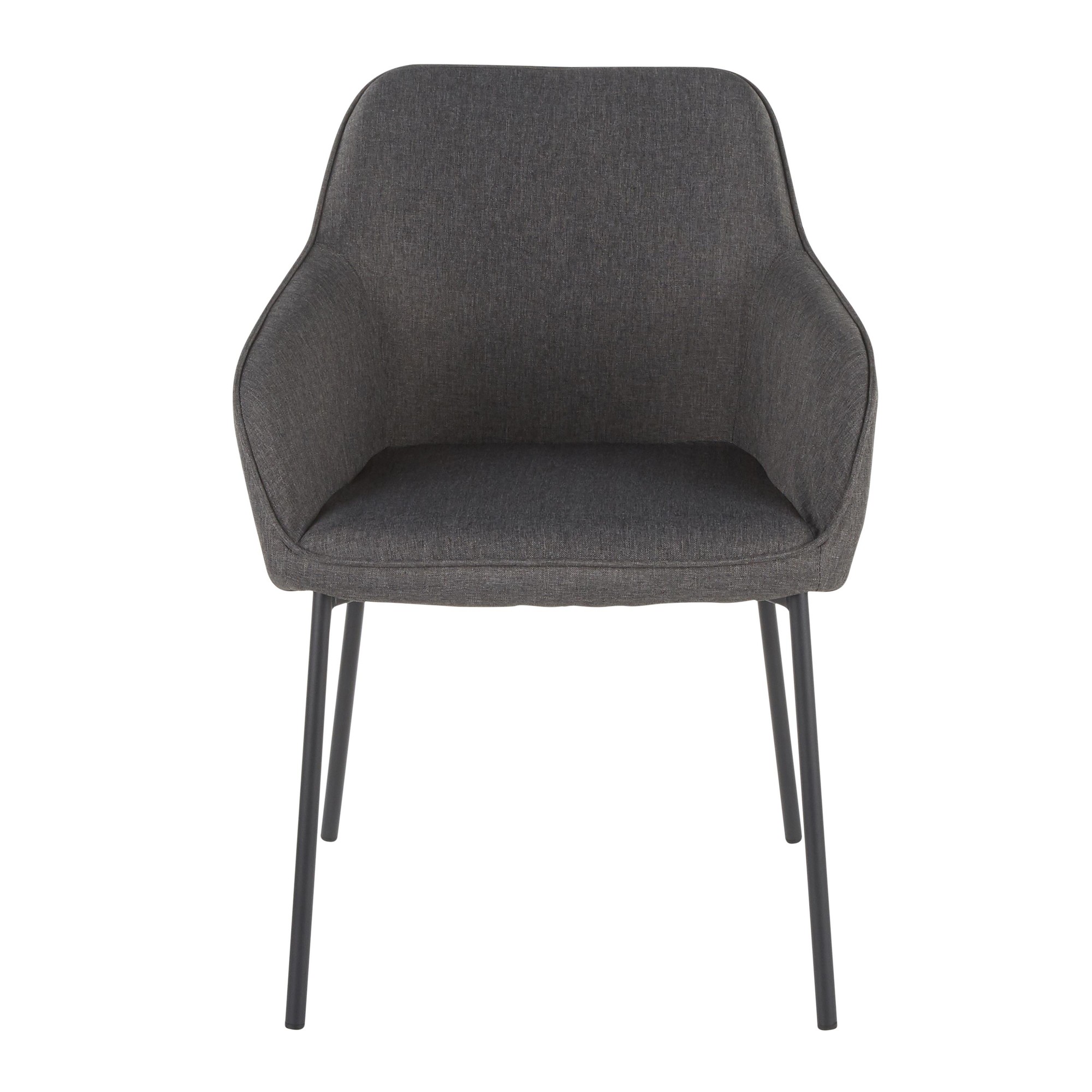 Daniella Black Metal Charcoal Fabric Contemporary Dining Chairs (Set of 2) 9 Daniella Black Metal Charcoal Fabric Contemporary Dining Chairs (Set of 2) - Image 9