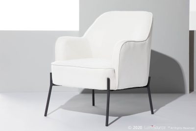 Daniella Black Metal Cream Fabric Contemporary Accent Chair