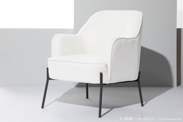 Daniella Black Metal Cream Fabric Contemporary Accent Chair 1
