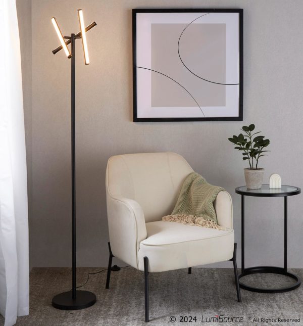 Daniella Black Metal Cream Fabric Contemporary Accent Chair 2