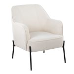 Daniella Black Metal Cream Fabric Contemporary Accent Chair 13 Daniella Black Metal Cream Fabric Contemporary Accent Chair