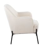 Daniella Black Metal Cream Fabric Contemporary Accent Chair 14 Daniella Black Metal Cream Fabric Contemporary Accent Chair