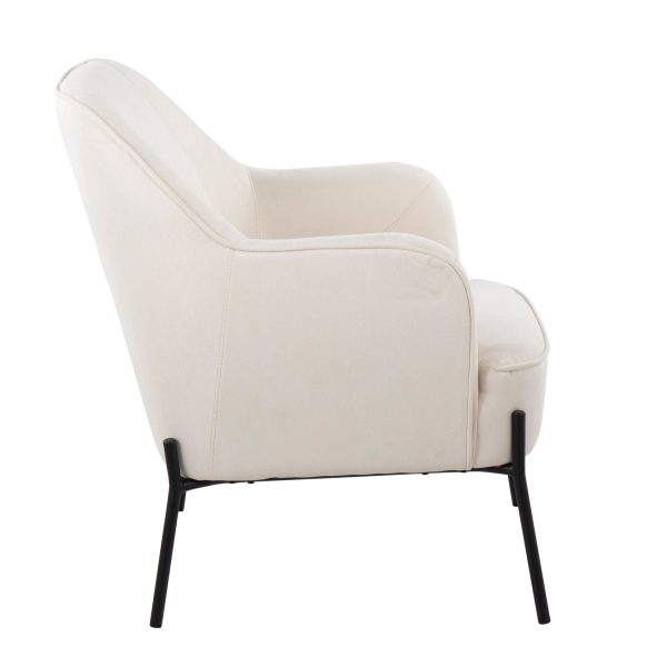Daniella Black Metal Cream Fabric Contemporary Accent Chair 4