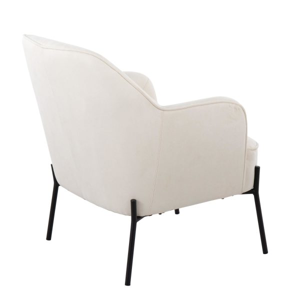 Daniella Black Metal Cream Fabric Contemporary Accent Chair 5