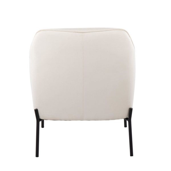 Daniella Black Metal Cream Fabric Contemporary Accent Chair 6