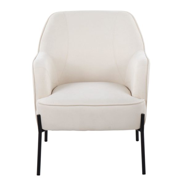 Daniella Black Metal Cream Fabric Contemporary Accent Chair 7