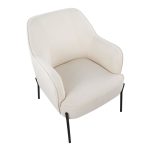 Daniella Black Metal Cream Fabric Contemporary Accent Chair 18 Daniella Black Metal Cream Fabric Contemporary Accent Chair