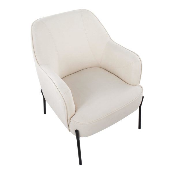 Daniella Black Metal Cream Fabric Contemporary Accent Chair 8