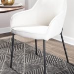 Daniella Black Metal Cream Fabric Contemporary Dining Chairs (Set of 2)