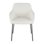 Daniella Black Metal Cream Fabric Contemporary Dining Chairs (Set of 2)