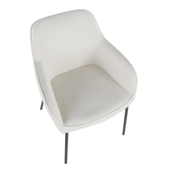 Daniella Black Metal Cream Fabric Contemporary Dining Chairs Set of 2 11