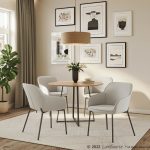 Daniella Black Metal Cream Fabric Contemporary Dining Chairs (Set of 2)