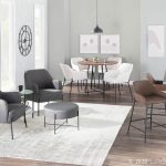 Daniella Black Metal Cream Fabric Contemporary Dining Chairs (Set of 2)