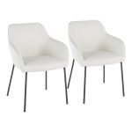 Daniella Black Metal Cream Fabric Contemporary Dining Chairs (Set of 2)