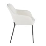 Daniella Black Metal Cream Fabric Contemporary Dining Chairs (Set of 2)