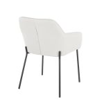 Daniella Black Metal Cream Fabric Contemporary Dining Chairs (Set of 2)