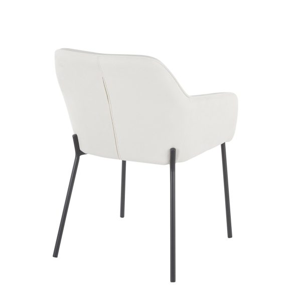 Daniella Black Metal Cream Fabric Contemporary Dining Chairs Set of 2 8