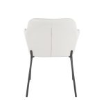 Daniella Black Metal Cream Fabric Contemporary Dining Chairs (Set of 2)