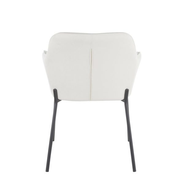 Daniella Black Metal Cream Fabric Contemporary Dining Chairs Set of 2 9