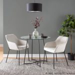 Daniella Black Metal Cream Velvet Contemporary Dining Chairs (Set of 2) 10 Daniella Black Metal Cream Velvet Contemporary Dining Chairs (Set of 2)