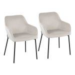 Daniella Black Metal Cream Velvet Contemporary Dining Chairs (Set of 2) 11 Daniella Black Metal Cream Velvet Contemporary Dining Chairs (Set of 2)