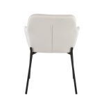 Daniella Black Metal Cream Velvet Contemporary Dining Chairs (Set of 2) 15 Daniella Black Metal Cream Velvet Contemporary Dining Chairs (Set of 2)