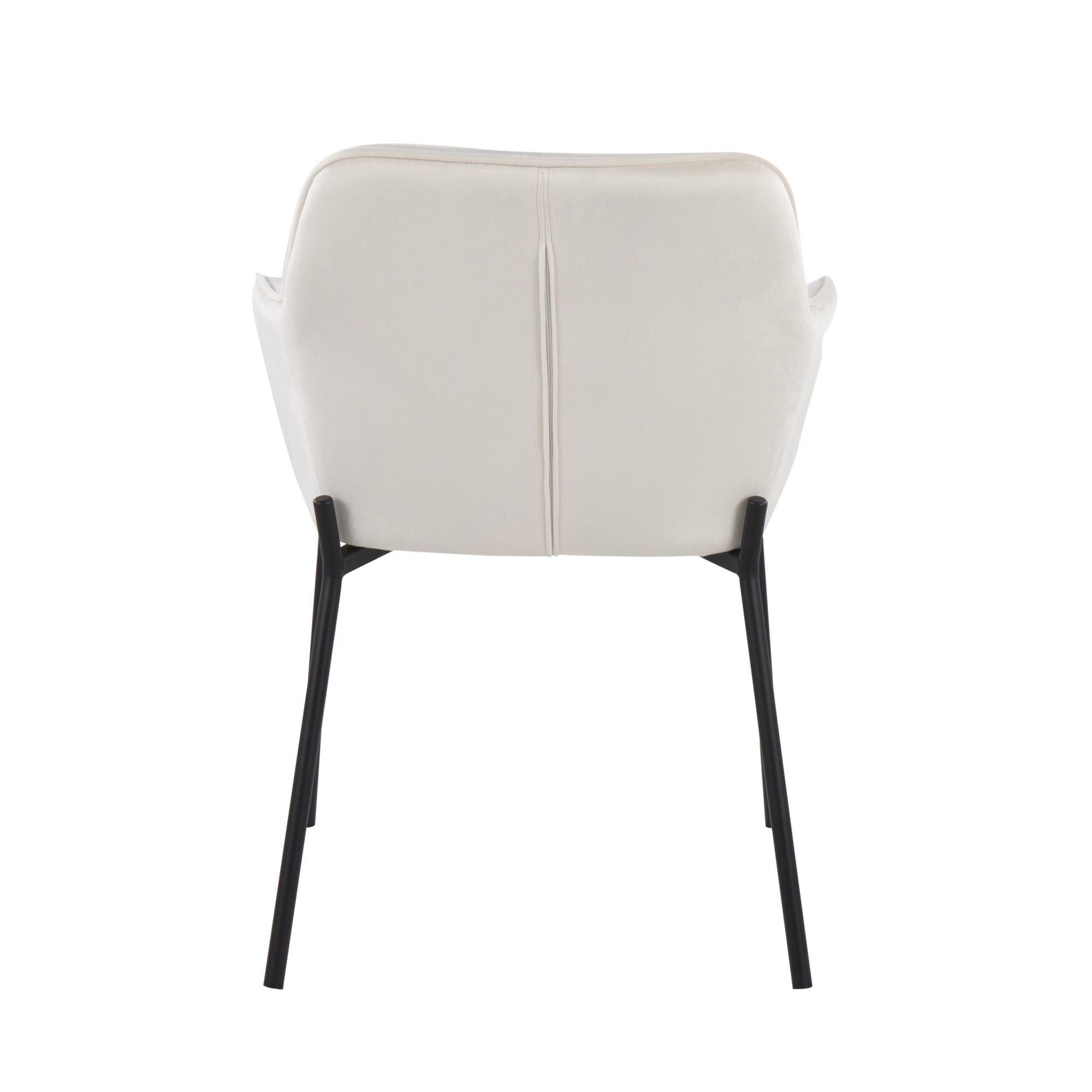 Daniella Black Metal Cream Velvet Contemporary Dining Chairs (Set of 2) 6 Daniella Black Metal Cream Velvet Contemporary Dining Chairs (Set of 2) - Image 6