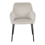 Daniella Black Metal Cream Velvet Contemporary Dining Chairs (Set of 2) 16 Daniella Black Metal Cream Velvet Contemporary Dining Chairs (Set of 2)