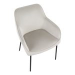 Daniella Black Metal Cream Velvet Contemporary Dining Chairs (Set of 2) 17 Daniella Black Metal Cream Velvet Contemporary Dining Chairs (Set of 2)