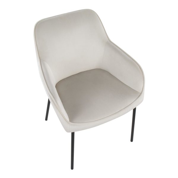 Daniella Black Metal Cream Velvet Contemporary Dining Chairs Set of 2 8