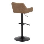 Daniella Black Metal Espresso Faux Leather Contemporary Barstool (Set of 2)