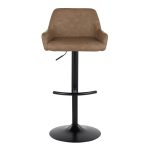 Daniella Black Metal Espresso Faux Leather Contemporary Barstool (Set of 2)