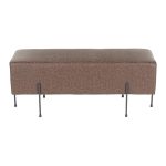 Daniella Black Metal Espresso Faux Leather Contemporary Bench 12 Daniella Black Metal Espresso Faux Leather Contemporary Bench
