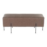 Daniella Black Metal Espresso Faux Leather Contemporary Bench 13 Daniella Black Metal Espresso Faux Leather Contemporary Bench
