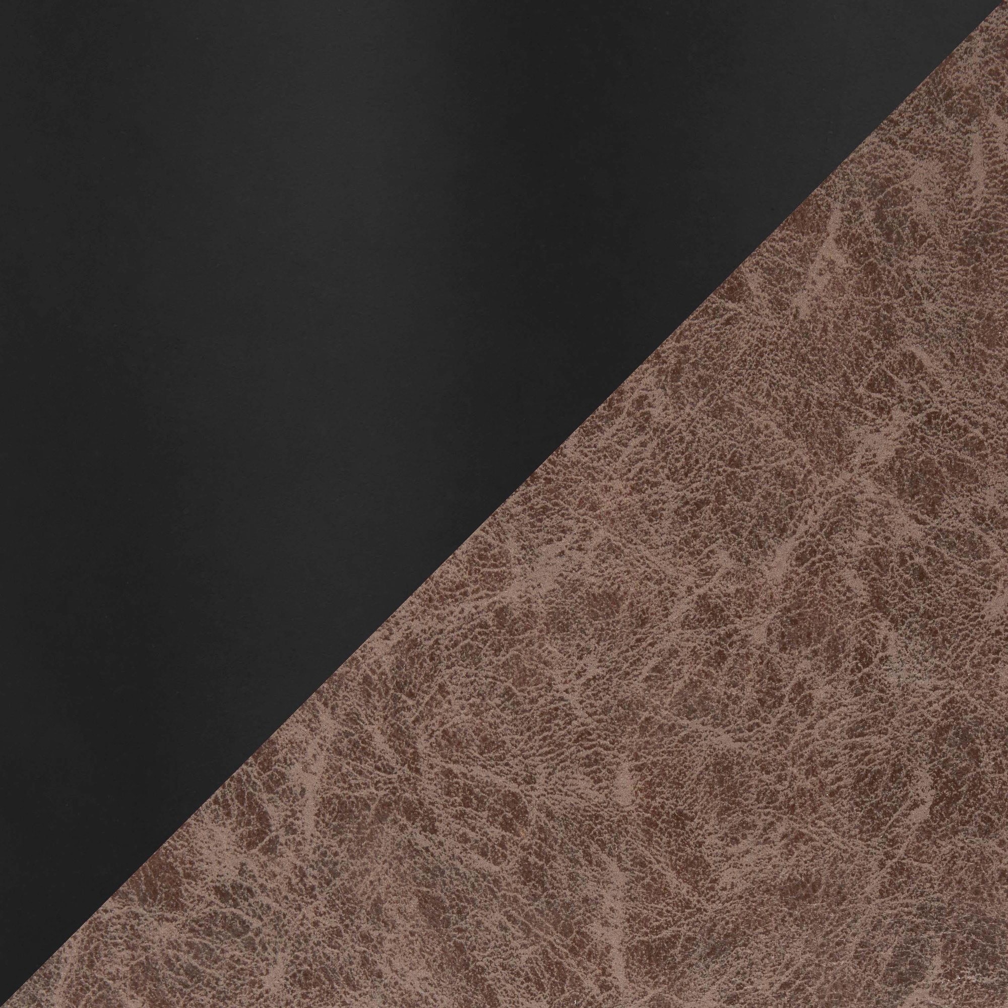 Daniella Black Metal Espresso Faux Leather Contemporary Bench 8 Daniella Black Metal Espresso Faux Leather Contemporary Bench - Image 8