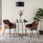 Daniella Black Metal Espresso Faux Leather Contemporary Dining Chairs (Set of 2) 12 Daniella Black Metal Espresso Faux Leather Contemporary Dining Chairs (Set of 2)