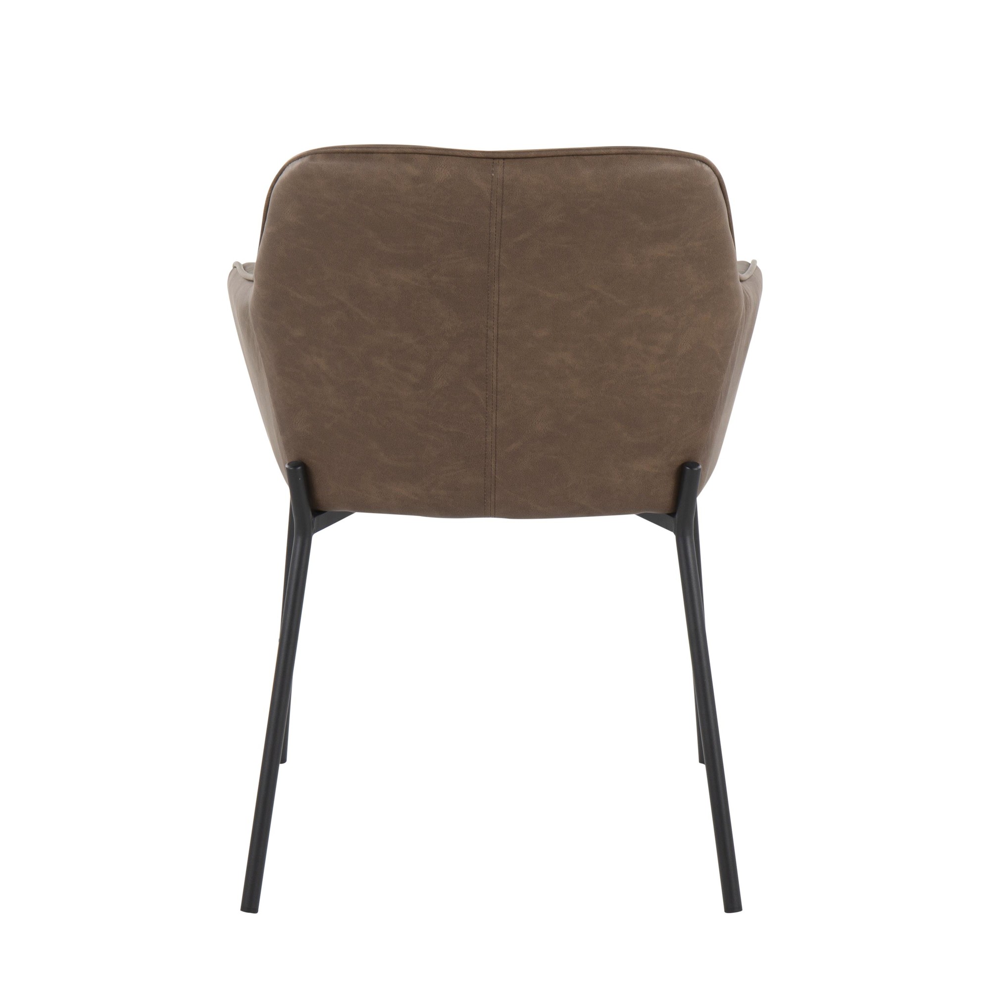 Daniella Black Metal Espresso Faux Leather Contemporary Dining Chairs (Set of 2) 8 Daniella Black Metal Espresso Faux Leather Contemporary Dining Chairs (Set of 2) - Image 8