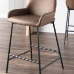 Daniella Black Metal Espresso Faux Leather Counter Stools (Set of 2) 18 Daniella Black Metal Espresso Faux Leather Counter Stools (Set of 2)