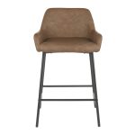 Daniella Black Metal Espresso Faux Leather Counter Stools (Set of 2) 29 Daniella Black Metal Espresso Faux Leather Counter Stools (Set of 2)