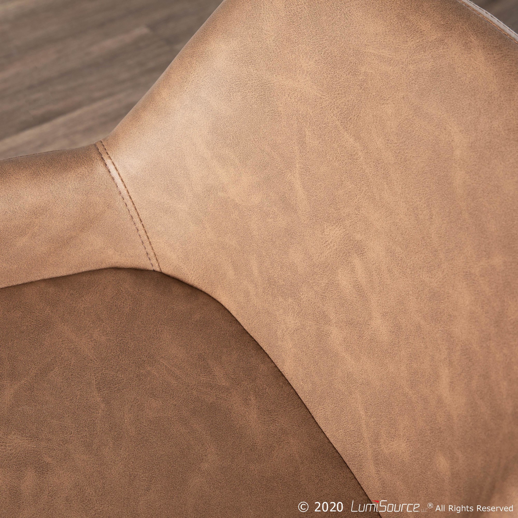 Daniella Black Metal Espresso Faux Leather Counter Stools (Set of 2) 6 Daniella Black Metal Espresso Faux Leather Counter Stools (Set of 2) - Image 6