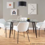 Daniella Black Metal White Faux Leather Contemporary Dining Chairs (Set of 2) 12 Daniella Black Metal White Faux Leather Contemporary Dining Chairs (Set of 2)