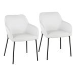 Daniella Black Metal White Faux Leather Contemporary Dining Chairs (Set of 2) 13 Daniella Black Metal White Faux Leather Contemporary Dining Chairs (Set of 2)