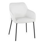 Daniella Black Metal White Faux Leather Contemporary Dining Chairs (Set of 2) 14 Daniella Black Metal White Faux Leather Contemporary Dining Chairs (Set of 2)