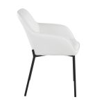Daniella Black Metal White Faux Leather Contemporary Dining Chairs (Set of 2) 15 Daniella Black Metal White Faux Leather Contemporary Dining Chairs (Set of 2)